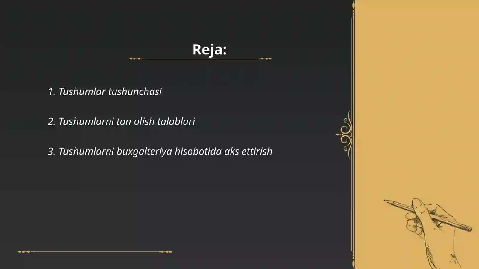Tushumlar bilan bogliq malumotlarni moliyaviy hisobotda aks etirish 2