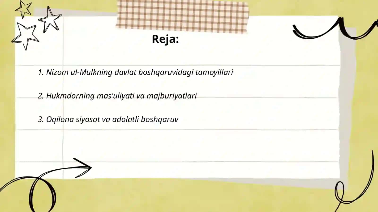 Nizom ul-Mulkning davlat boshqaruvidagi tamoyillari 2