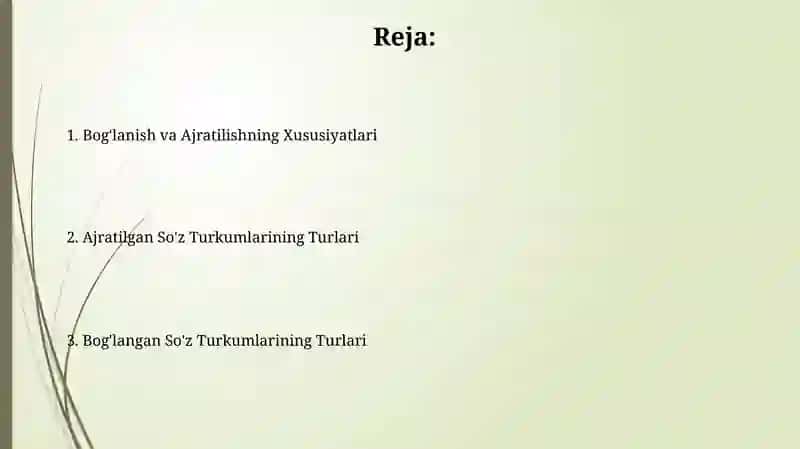 Ajratilgan So'z Turkumlarining Turlari 2