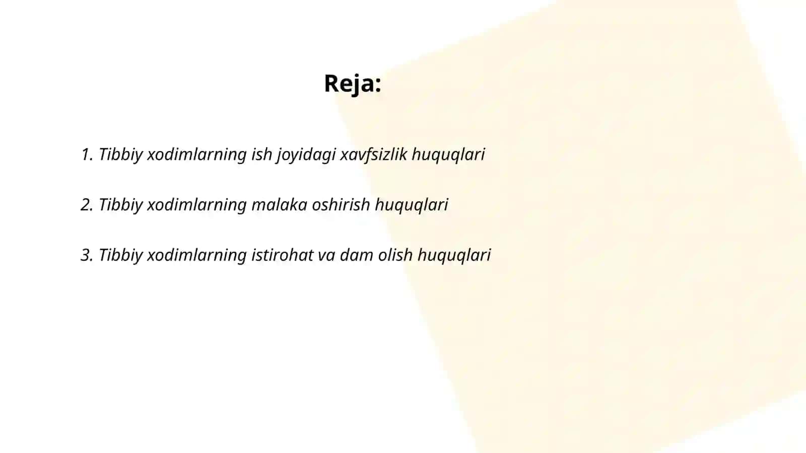 Tibbiy xodimlarning huquqlari 2