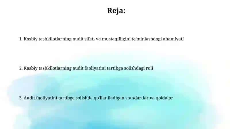 Auditorlik faoliyatini tartibga solishda professional tashkilotlar roli 2