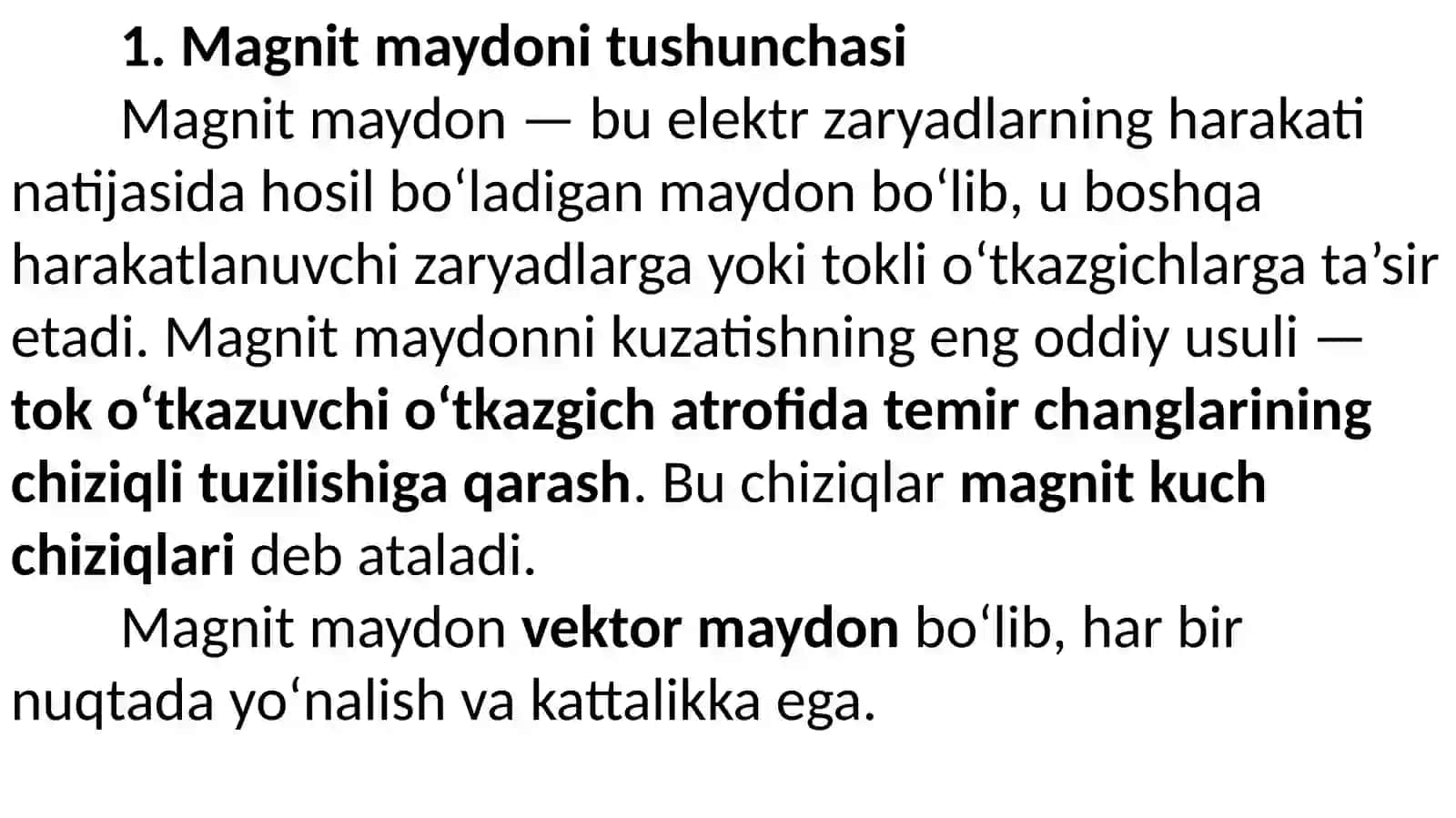 MAGNITMAYDONI VA MODDANING MAGNIT XOSSALARI 2