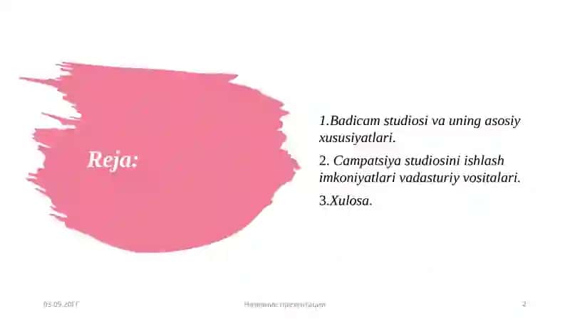 Amaliy dasturlar bilan ishlash (Camtasia Studio, Bandicam va b.). 2
