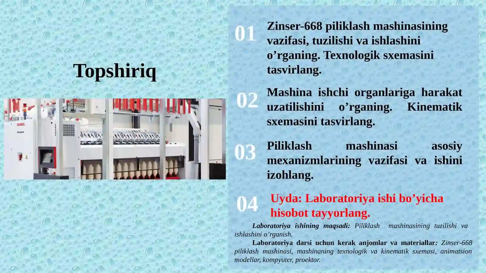 Pilik tayyorlashning maqsadi va mohiyati. Piliklash mashinalarining turlari 2