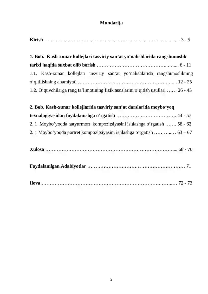 Tasviriy san’at va muxandislik grafikasi 2