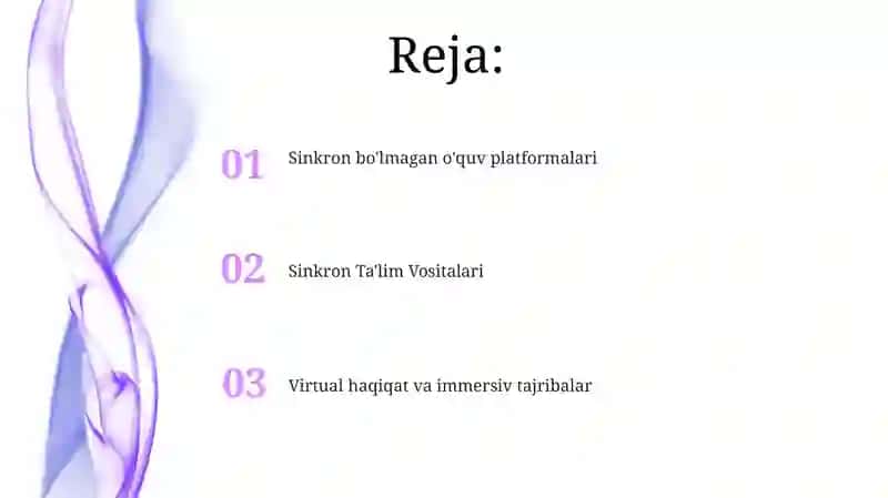 Masofaviy va sinxron bo'lmagan o'qitish texnologiyalari 2