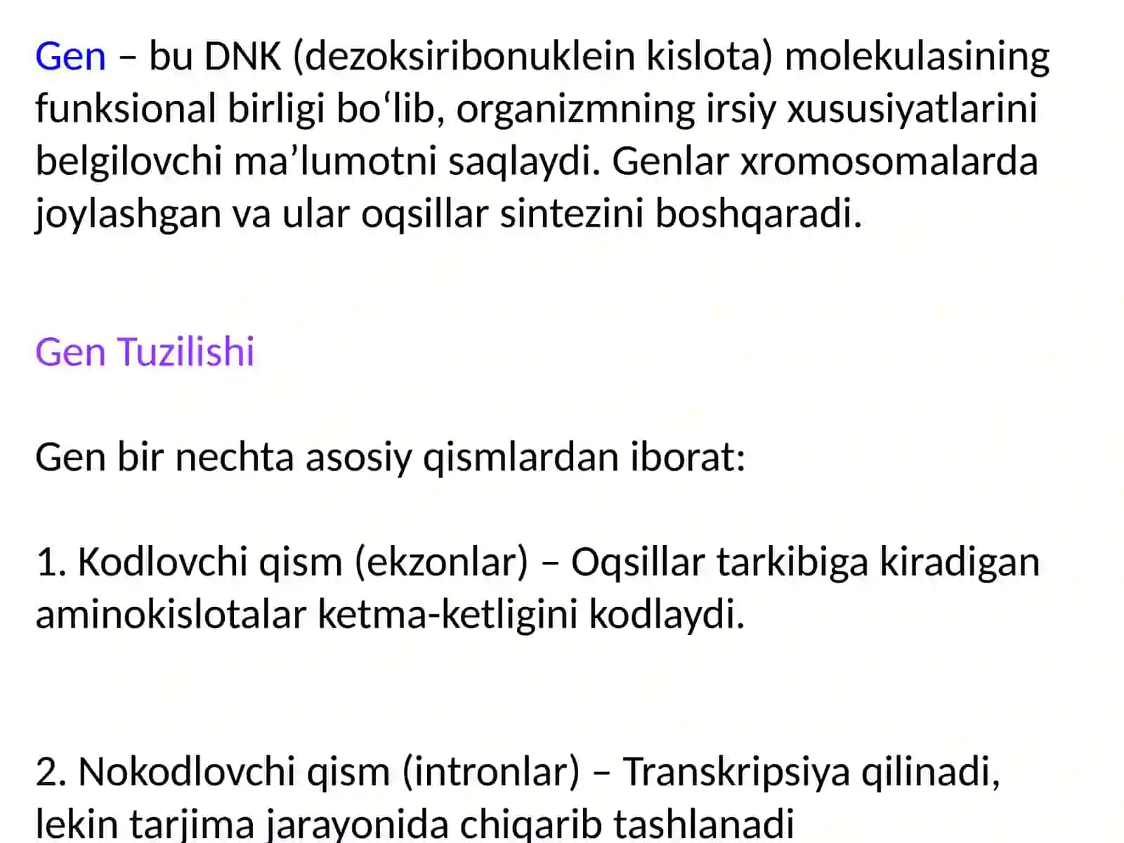 Insondagentuzilishivavazifalari.Monogenkasalliklar.Aminokislatalarvauglevodlaralmashinuvibuzilishibilankechuvchikasalliklar 2