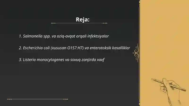 Salmonella spp. va oziq-ovqat orqali infektsiyalar 2