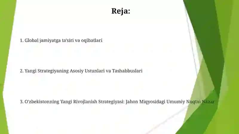 O'zbekistonning Yangi Rivojlanish Strategiyasi 2