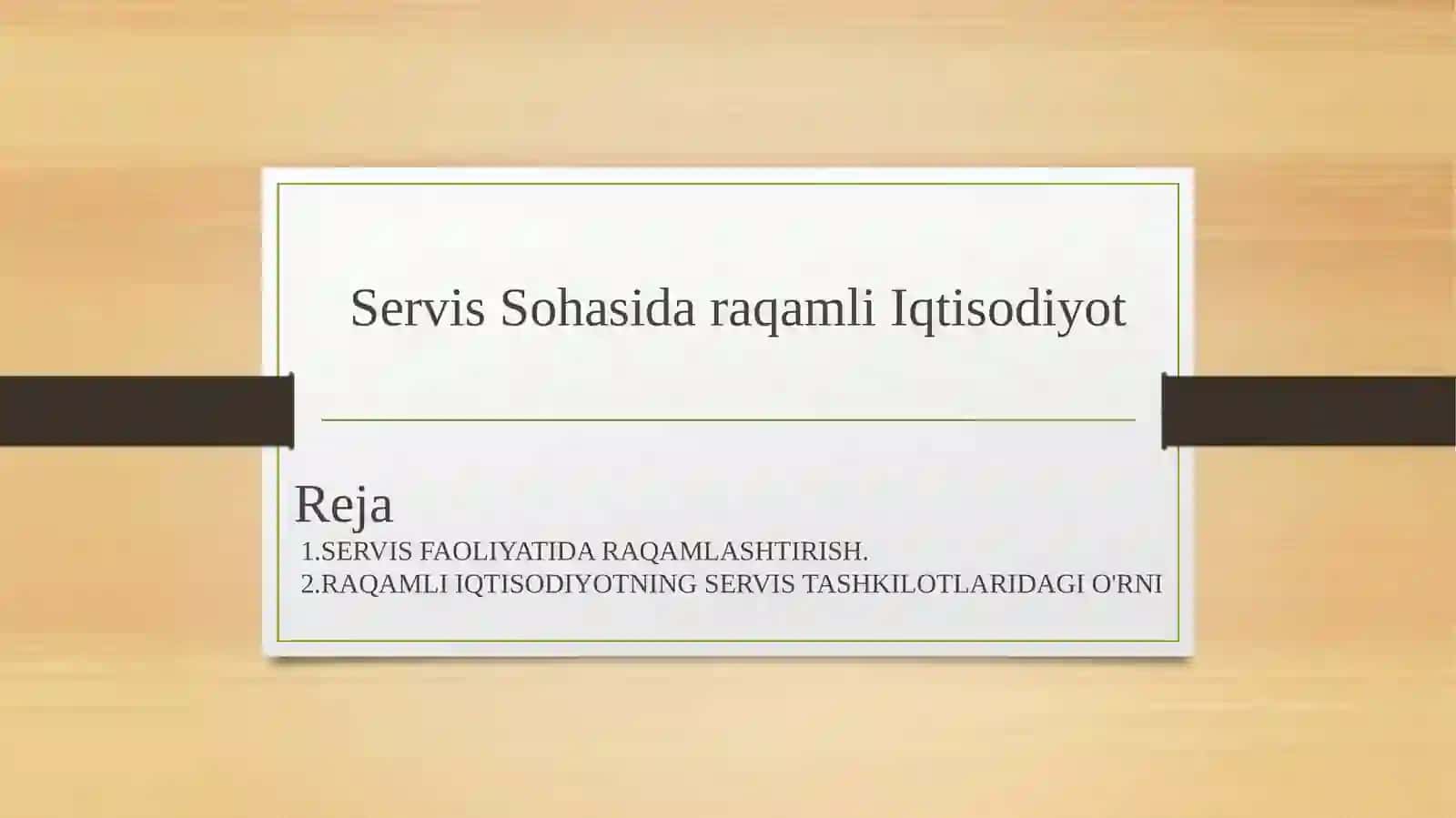 Servis Sohasi Daraqamli Iqtisodiyot 2