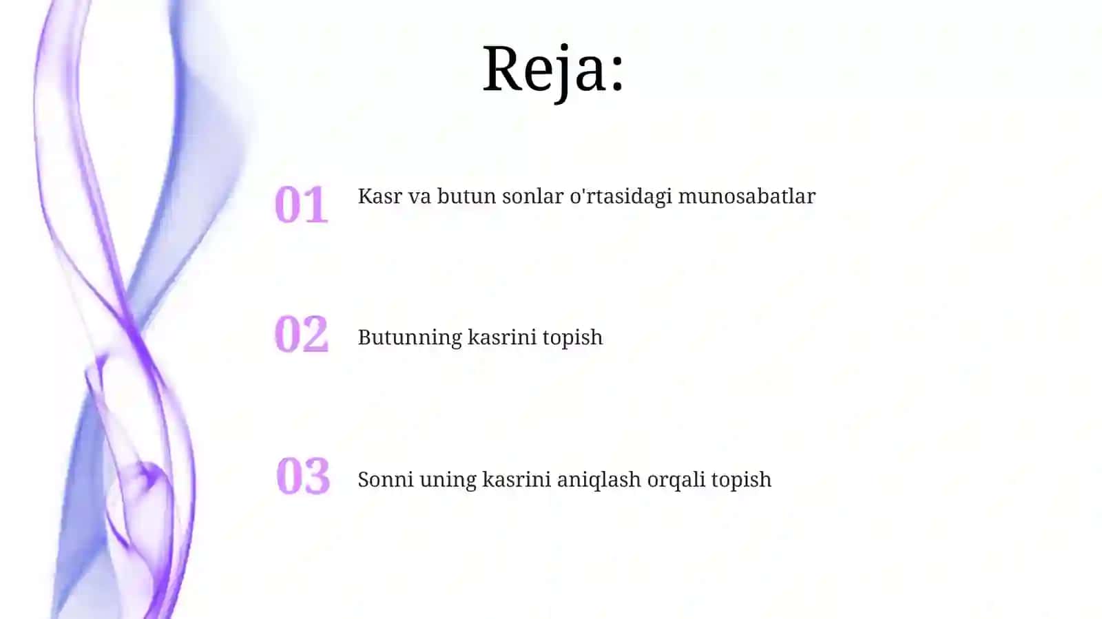 Butunning kasrini topish 2