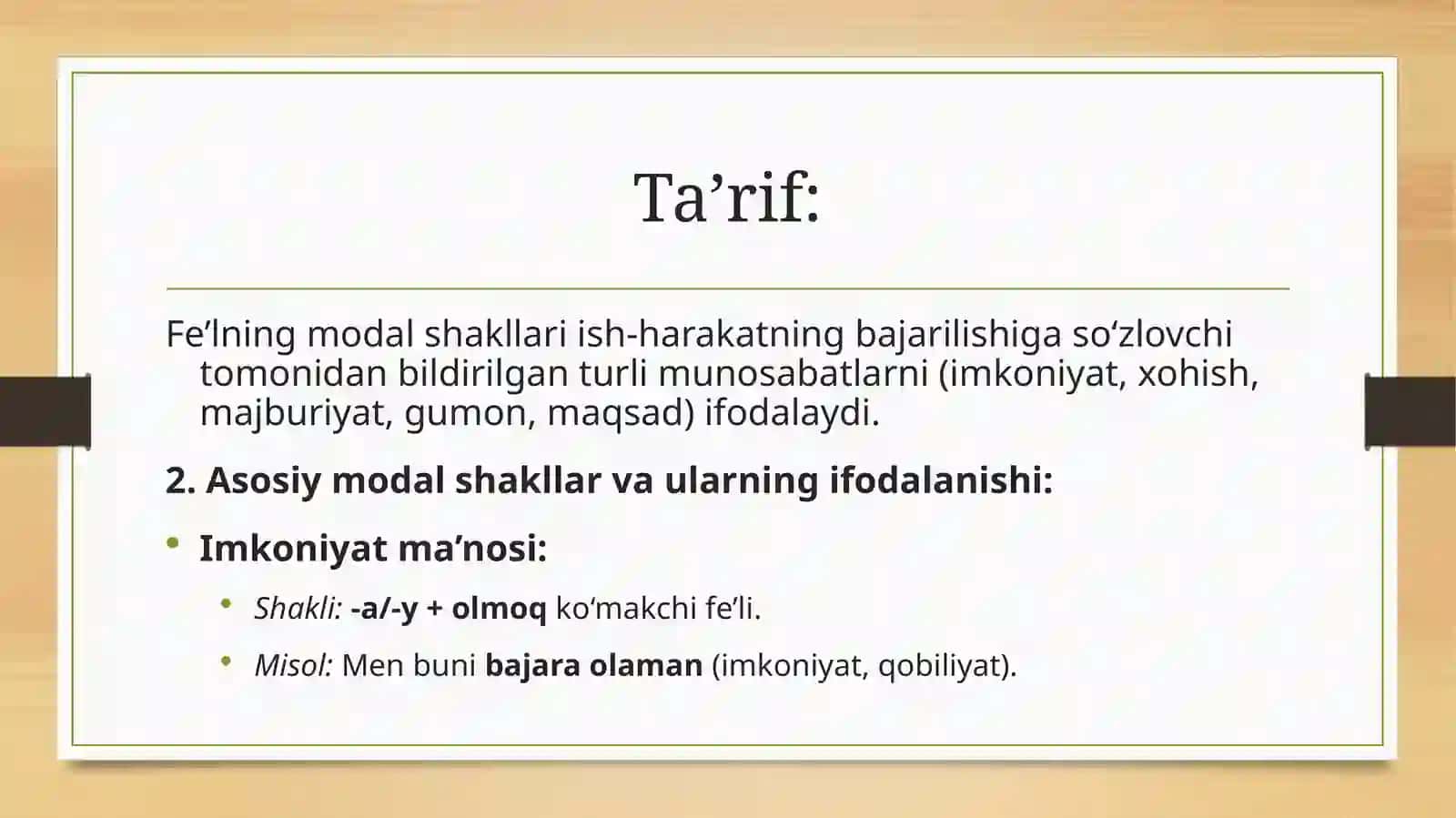 FE’LNING MODAL SHAKLLARI 2