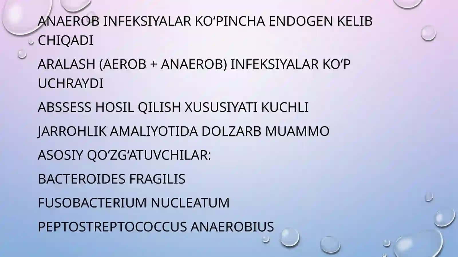 Patogen anaerob klostridial bo’lmagan infeksiya qo’zg’atuvchilari kasalliklari patogenezi 2