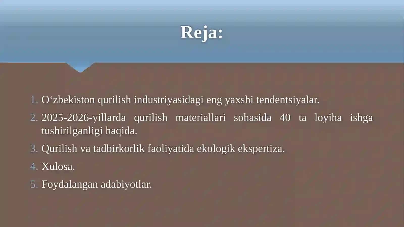 Qurilish Materiallari Ekologiyasi Fanida Taqdimot 2
