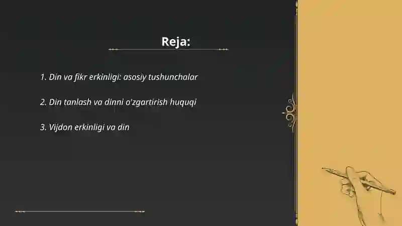 Din va fikr erkinligi: asosiy tushunchalar 2