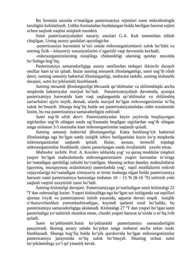 Sut va sut mahsulotlarini issiqlik va vakumda qayta ishlash 2