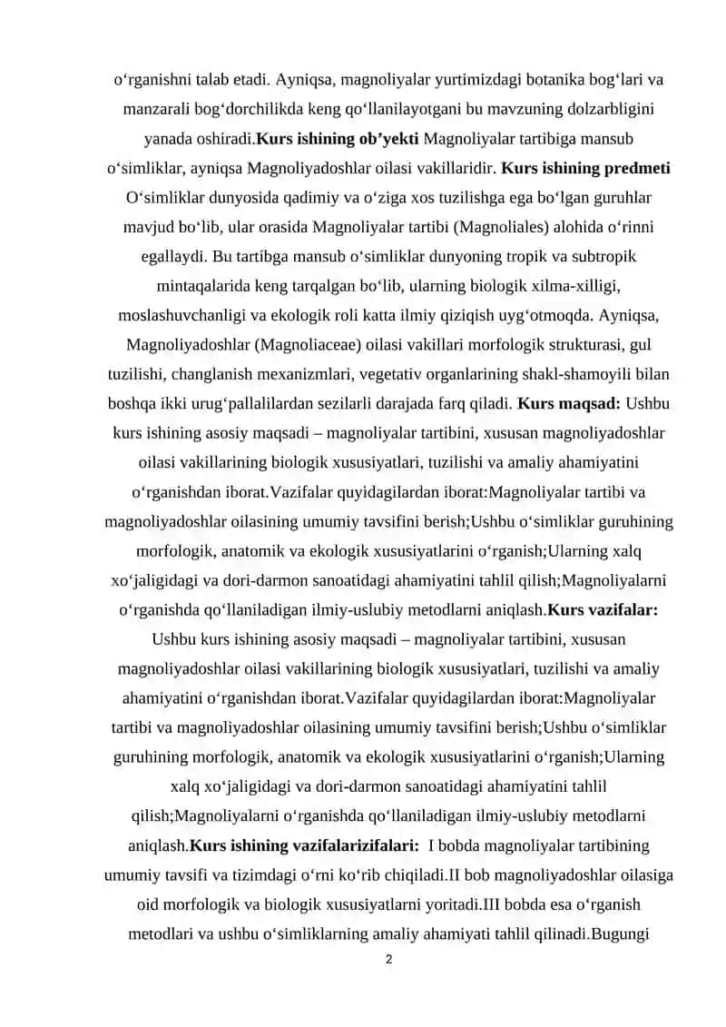 AYIQTOVON KABILAR SINFCHASI (RANUNCULIDAE) TUZULISHI VA KÒPAYISHI 2