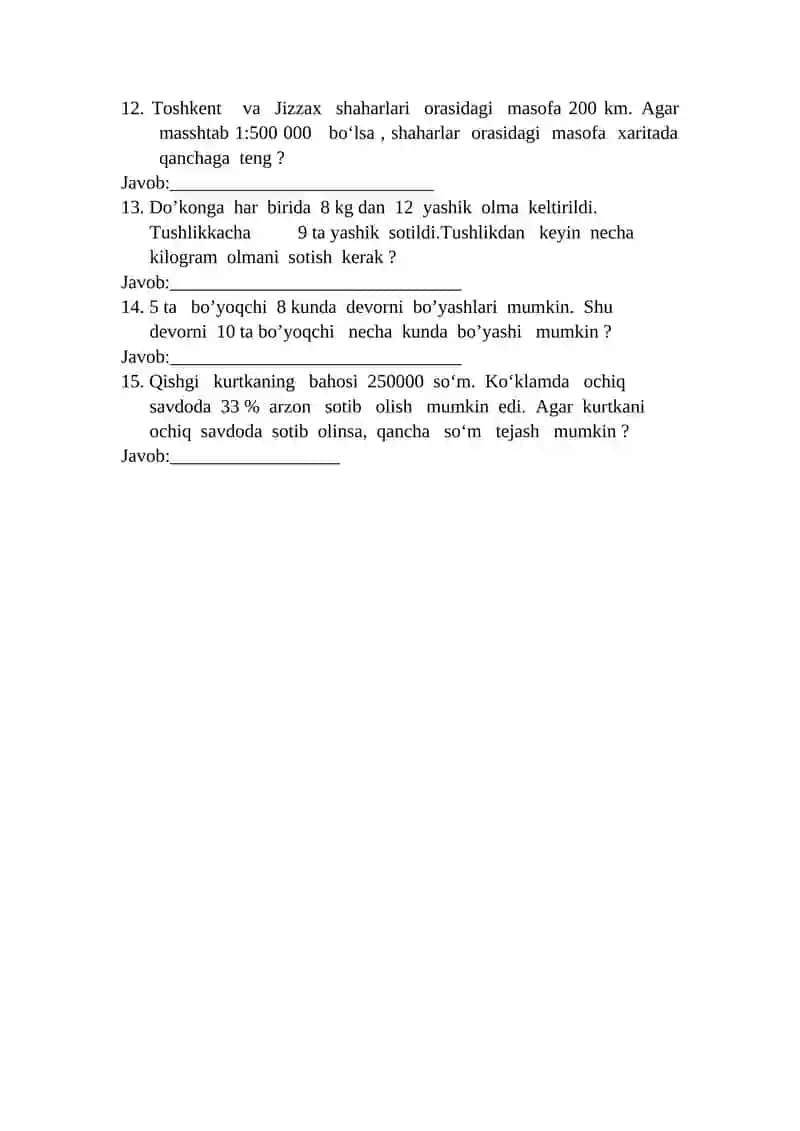 PDP SCHOOL 8-sinf o’quvchilaring MATEMATIKADAN bilim darajasini aniqlash 2