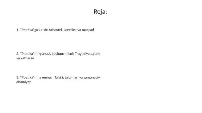 Aristotelni poetika asarini õrganish va sharhini yozish 2