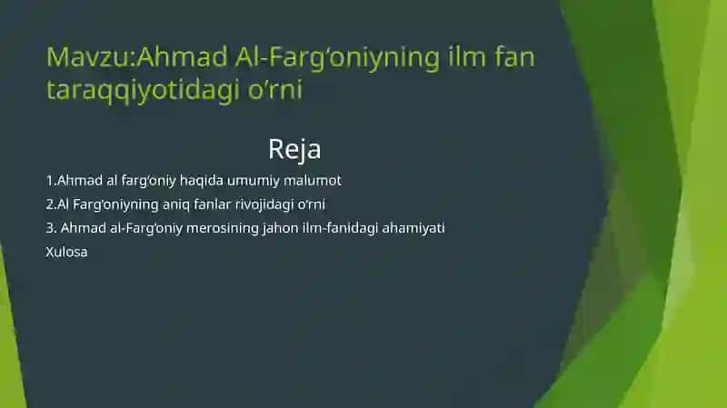 Ahmad Al-Farg‘oniyning ilm fan tarqqiyotidagi o‘rni 2