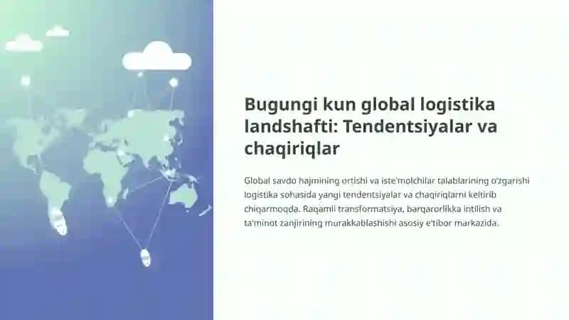 O‘zbekiston logistika sohasida xalqaro tajriba va innovatsiyalar 2