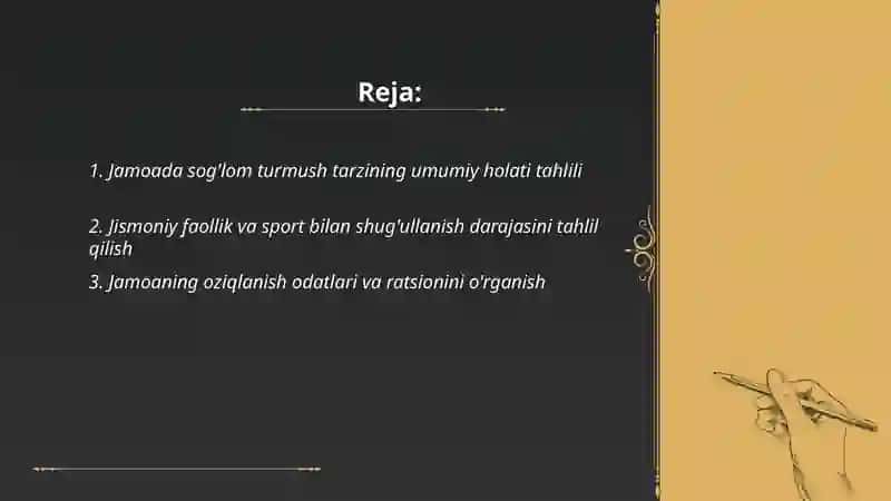 Jamoada sog'lom turmush tarzini tahlil qilish 2