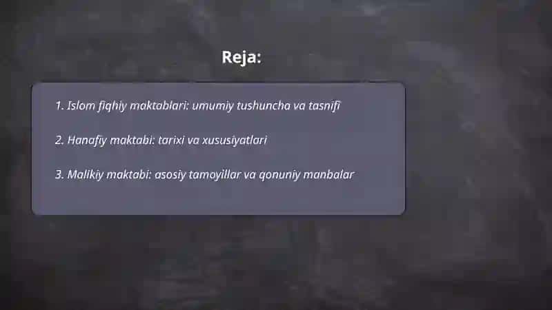 Islom fiqhiy maktablari 2