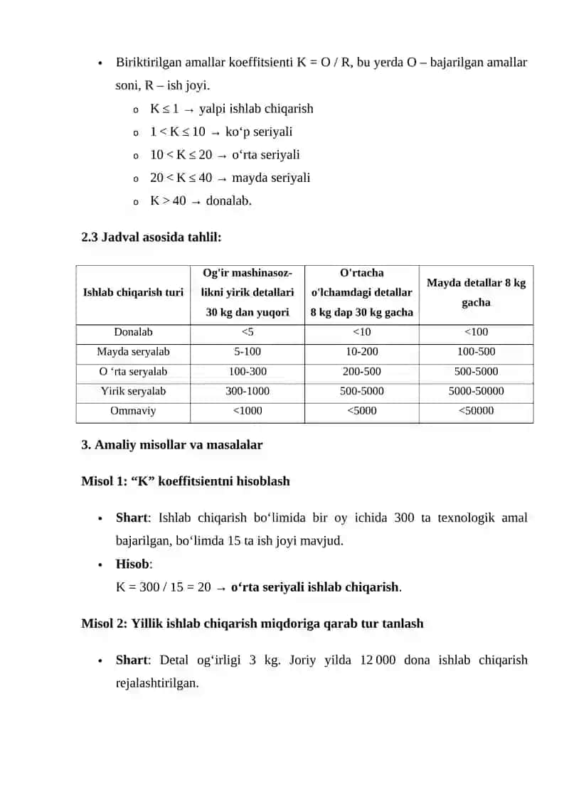 Ishlab chiqarish turlari 2