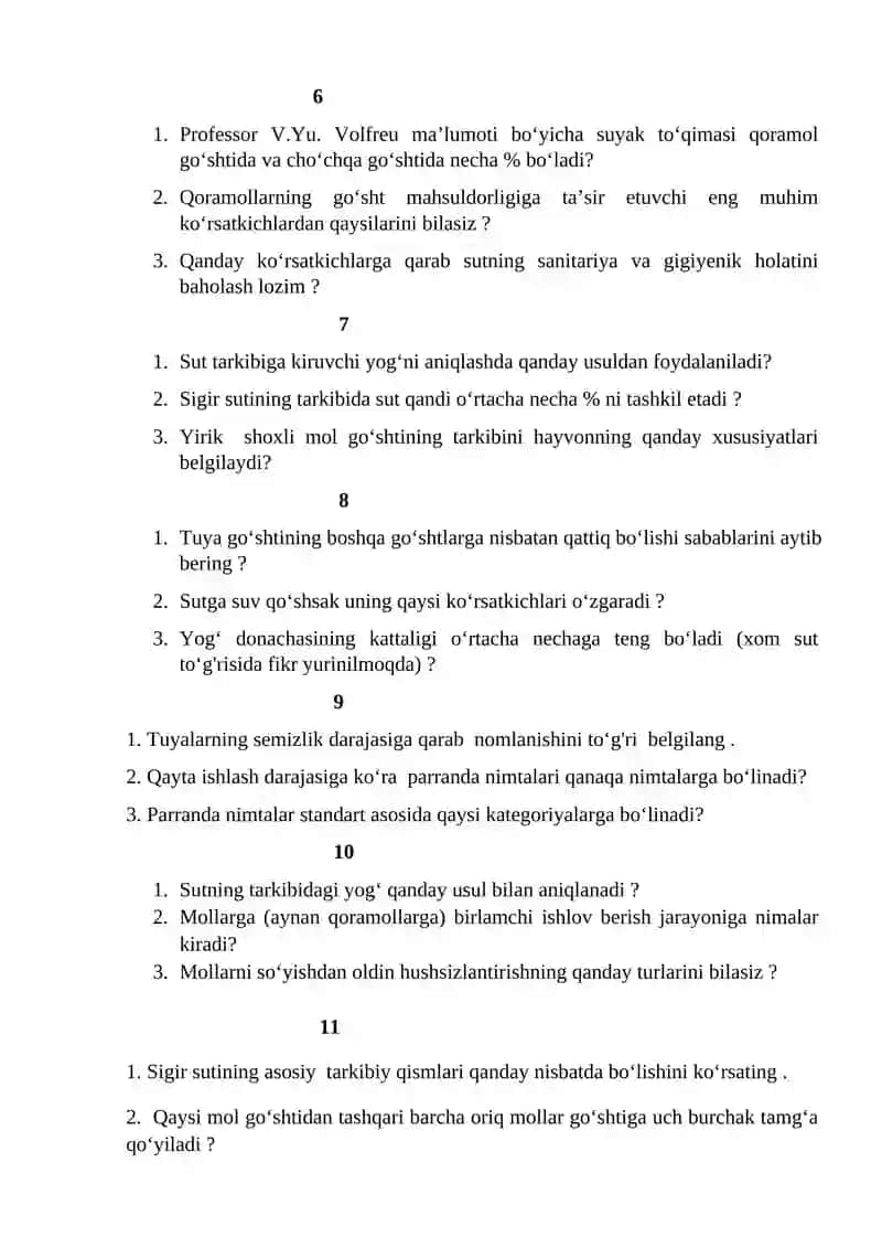 Qoramollar go‘sht mahsuldorligining sifat ko‘rsatkichlari 2