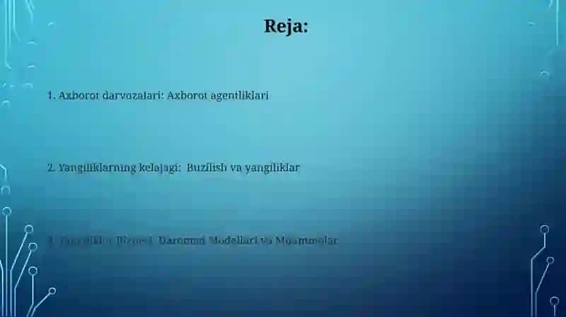 Axborot agentliklari va yangiliklari 2