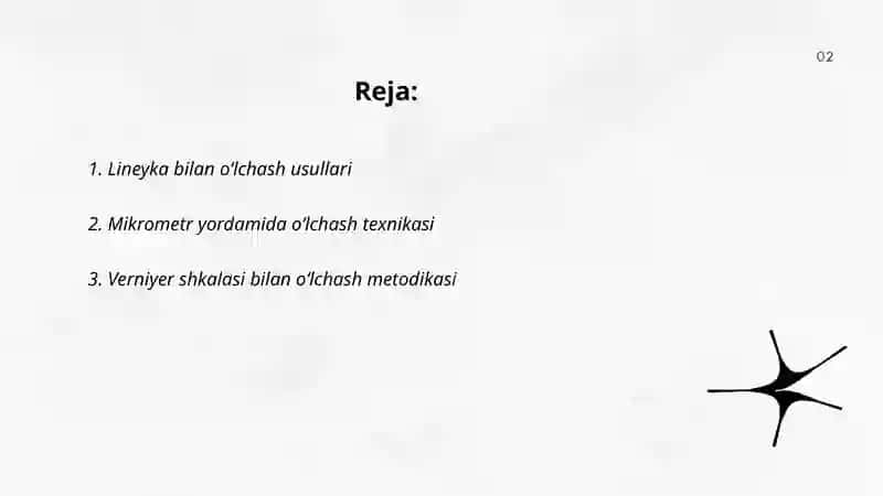 Oʻlchashlarni bajarish metodikasi 2