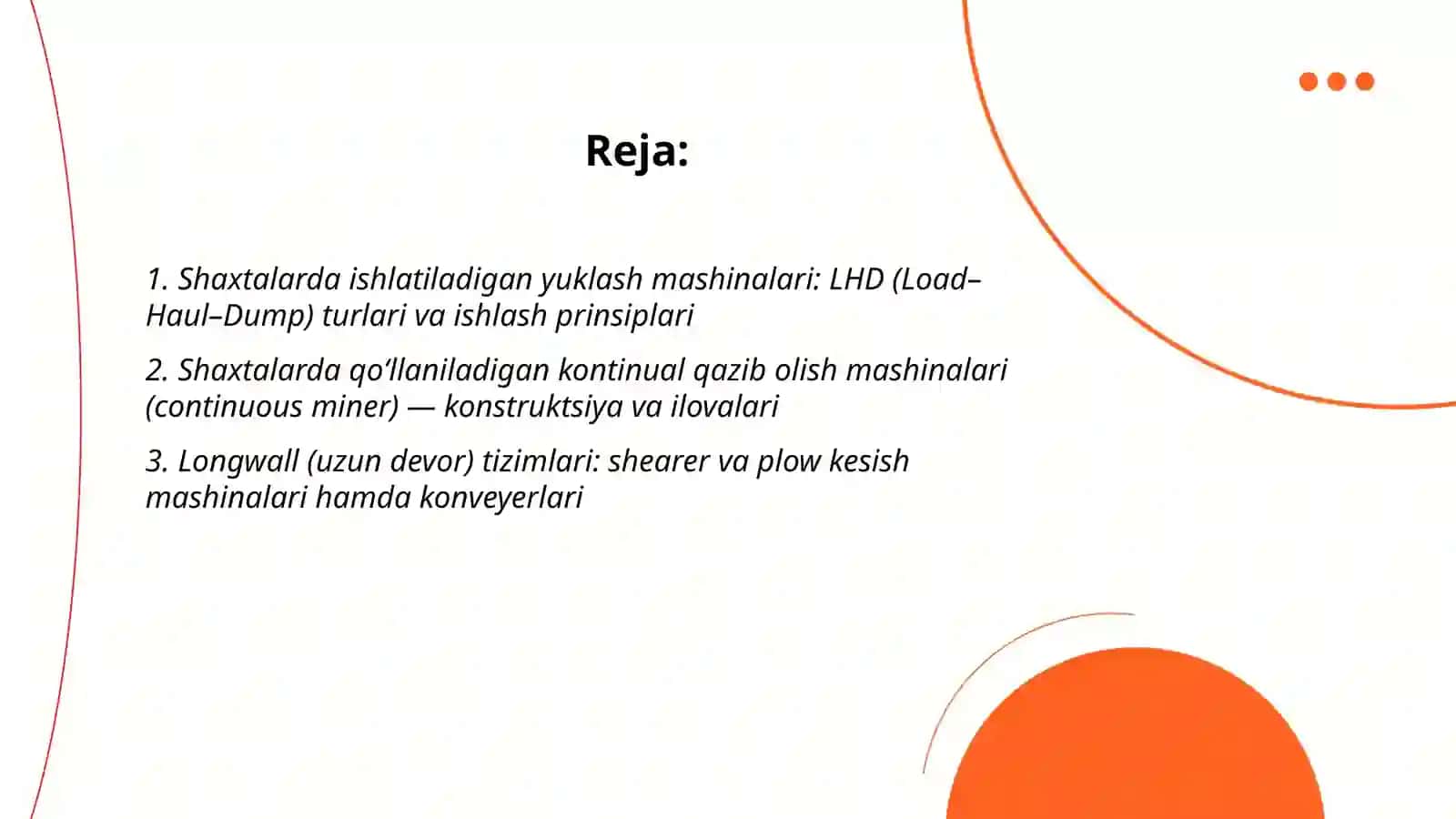 Shaxtalarda ishlatiladigan qazib olish yuklash mashina va majmuolar 2