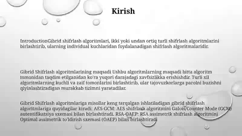 Gibrid Shifrlash Algoritmlari 2