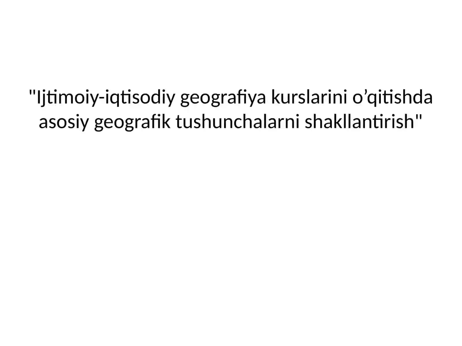 Ijtimoiy-iqtisodiy geografiya kurslari 2