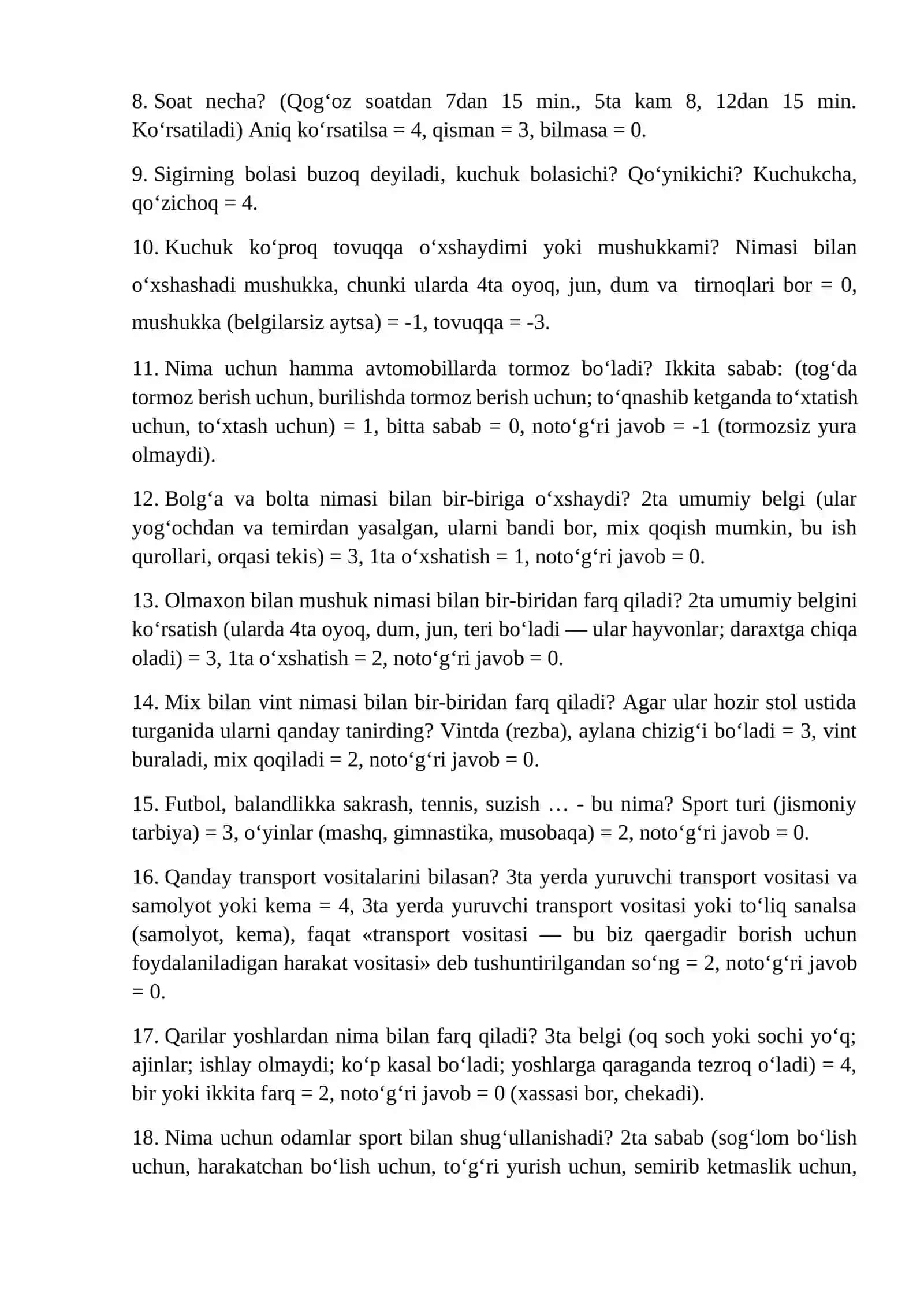 Verbal tafakkur darajasini aniqlash metodikasi 2