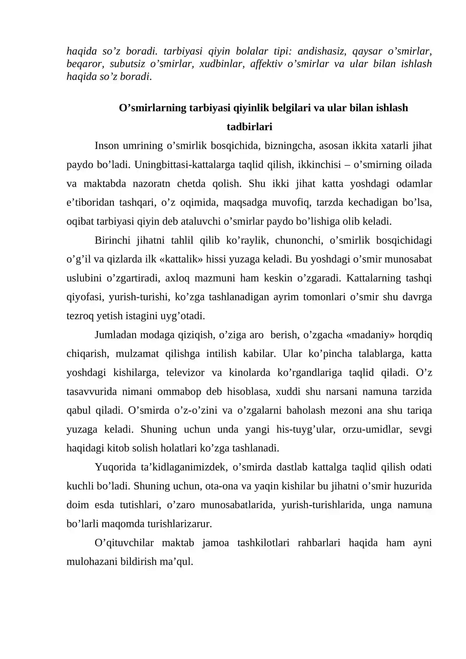 Tarbiyasi qiyin o’smirlar psixologiyasi 2