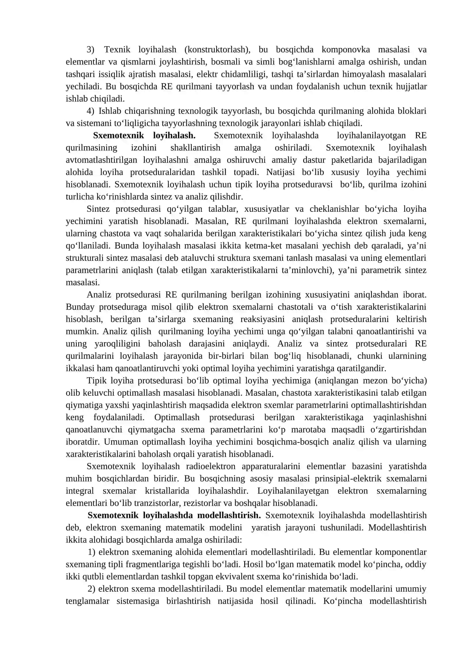 RE qurilmalarini sxemotexnik loyihalash masalasi va ob’ektlari 2