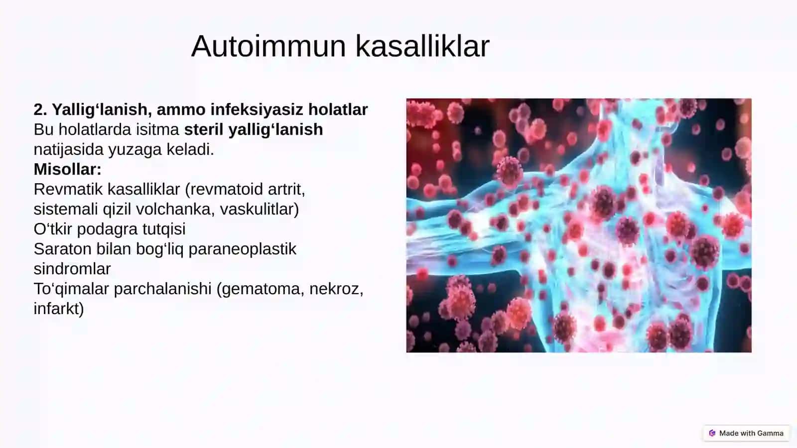 Infeksiyaga bog`liq bo`lmagan isitmali kasalliklar 2