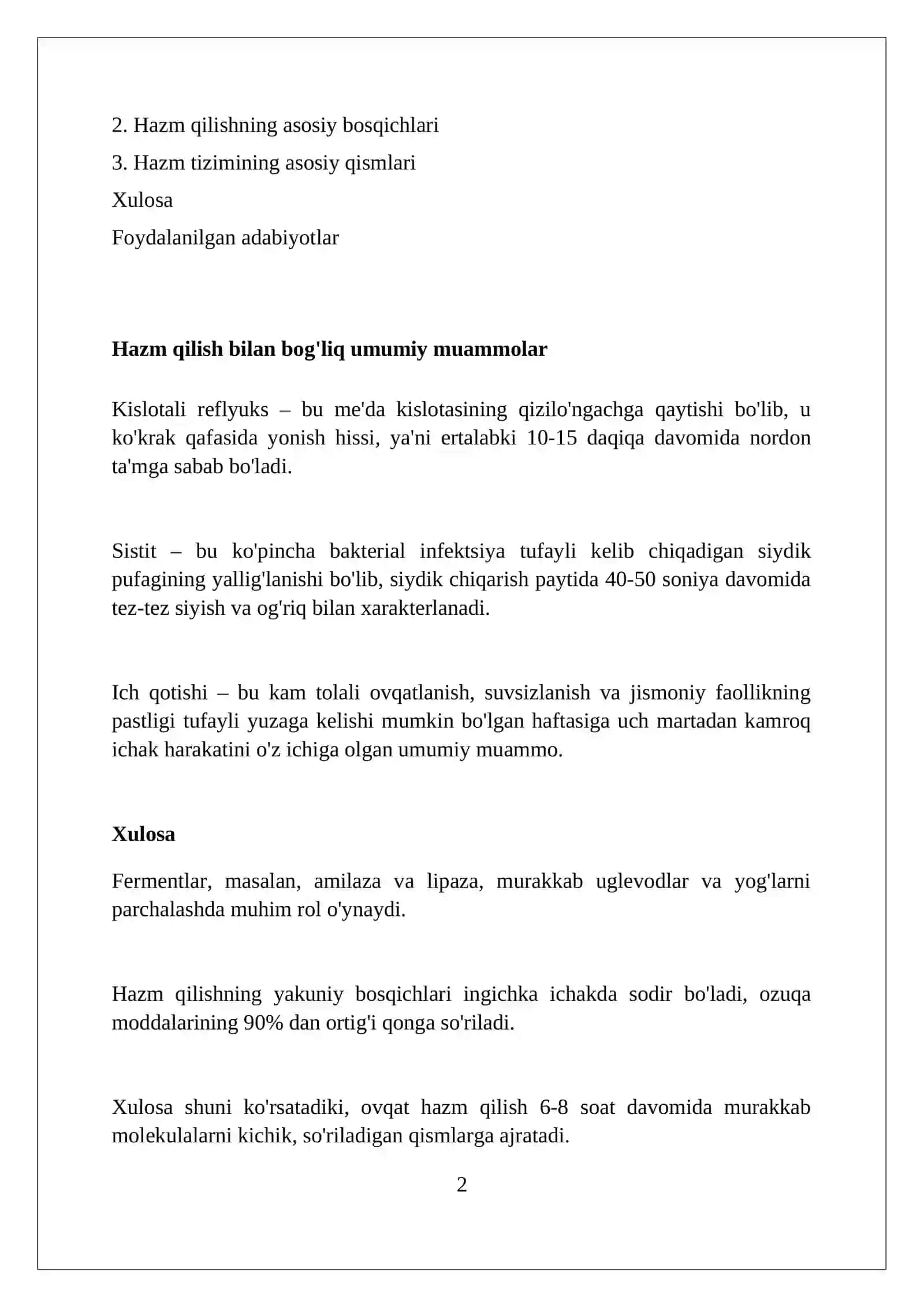 Ovqat hazm qilishning asosiy prinsiplari 2
