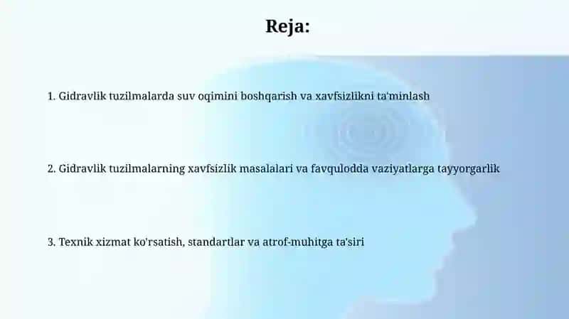 Gidravlik tuzilmalarda suv oqimini boshqarish va xavfsizlikmasalalari 2