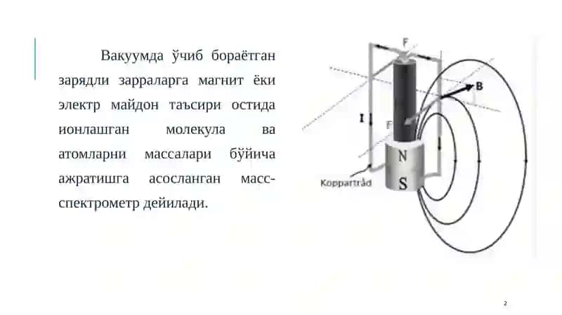 Қаттиқ жисмлар структурасини ўрганувчи усуллар: МАСС-СПЕКТРОСКОПИЯ 2