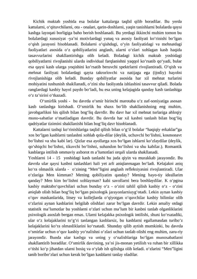 Kasbiy faoliyat va kasbiy qobiliyatlar 2