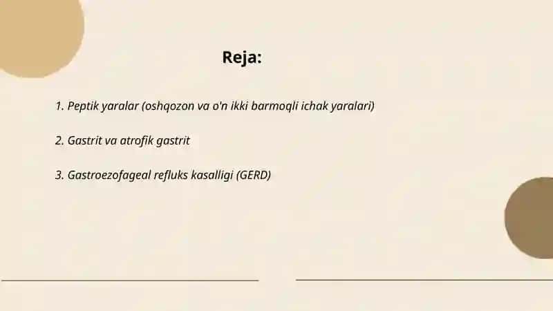 Peptik yaralar (oshqozon va o'n ikki barmoqli ichak yaralari) 2