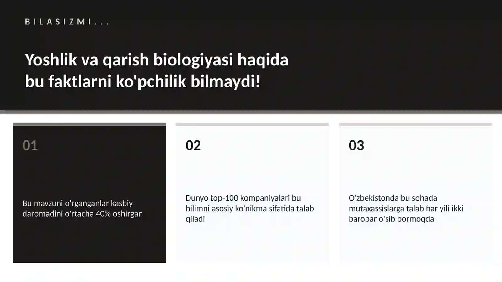 Yoshlik va qarish biologiyasi 2