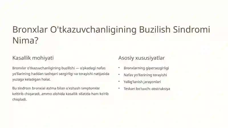 Bronxlar O'tkazuvchanligining Buzilish Sindromi 2