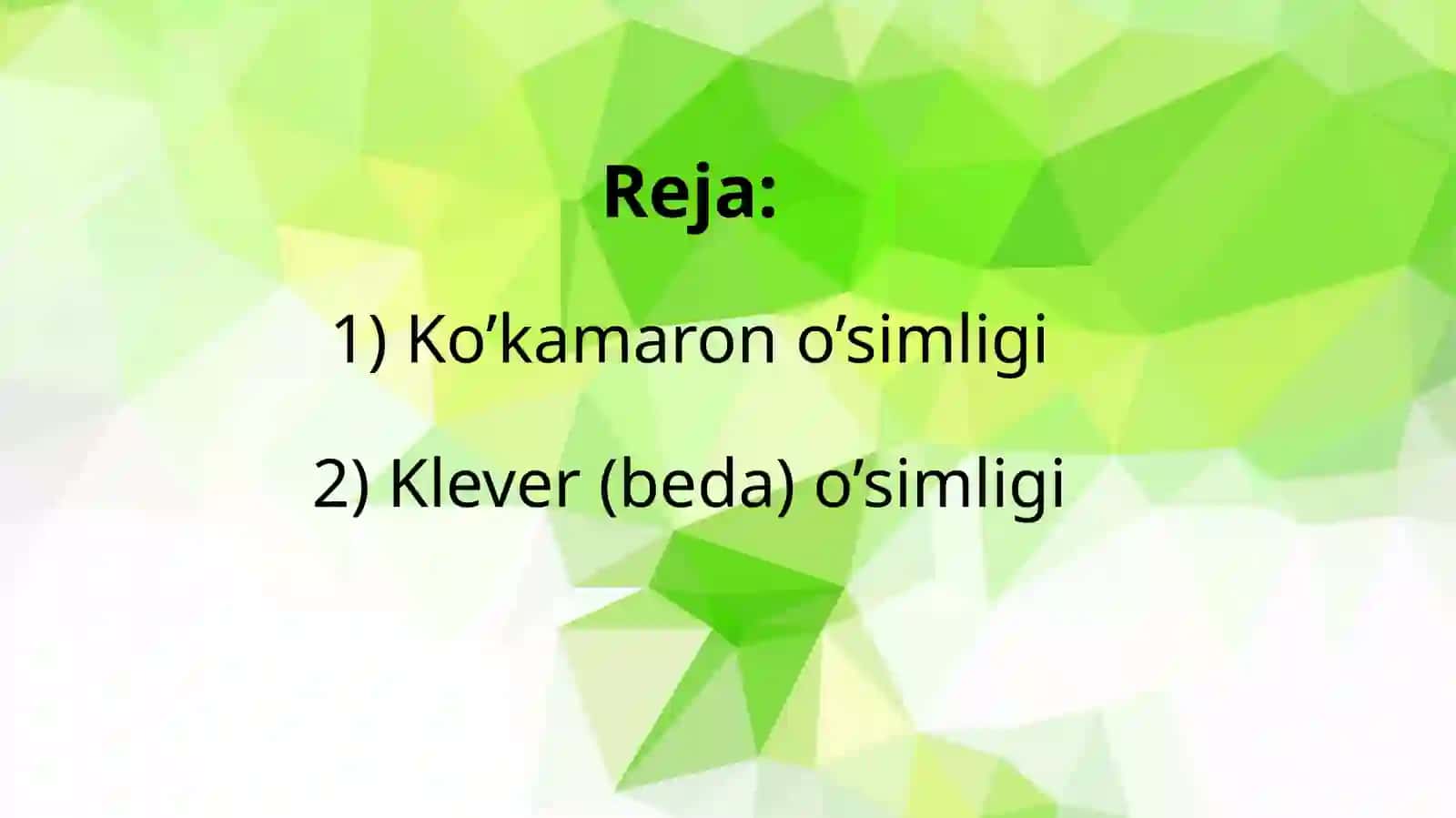 Ko’kamaron va Klever (beda) o’simliklari 2