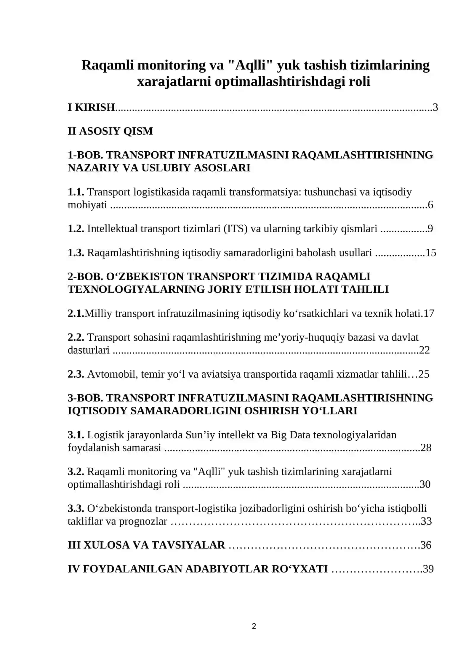 Raqamli monitoring va "Aqlli" yuk tashish tizimlarining xarajatlarni optimallashtirishdagi roli 2
