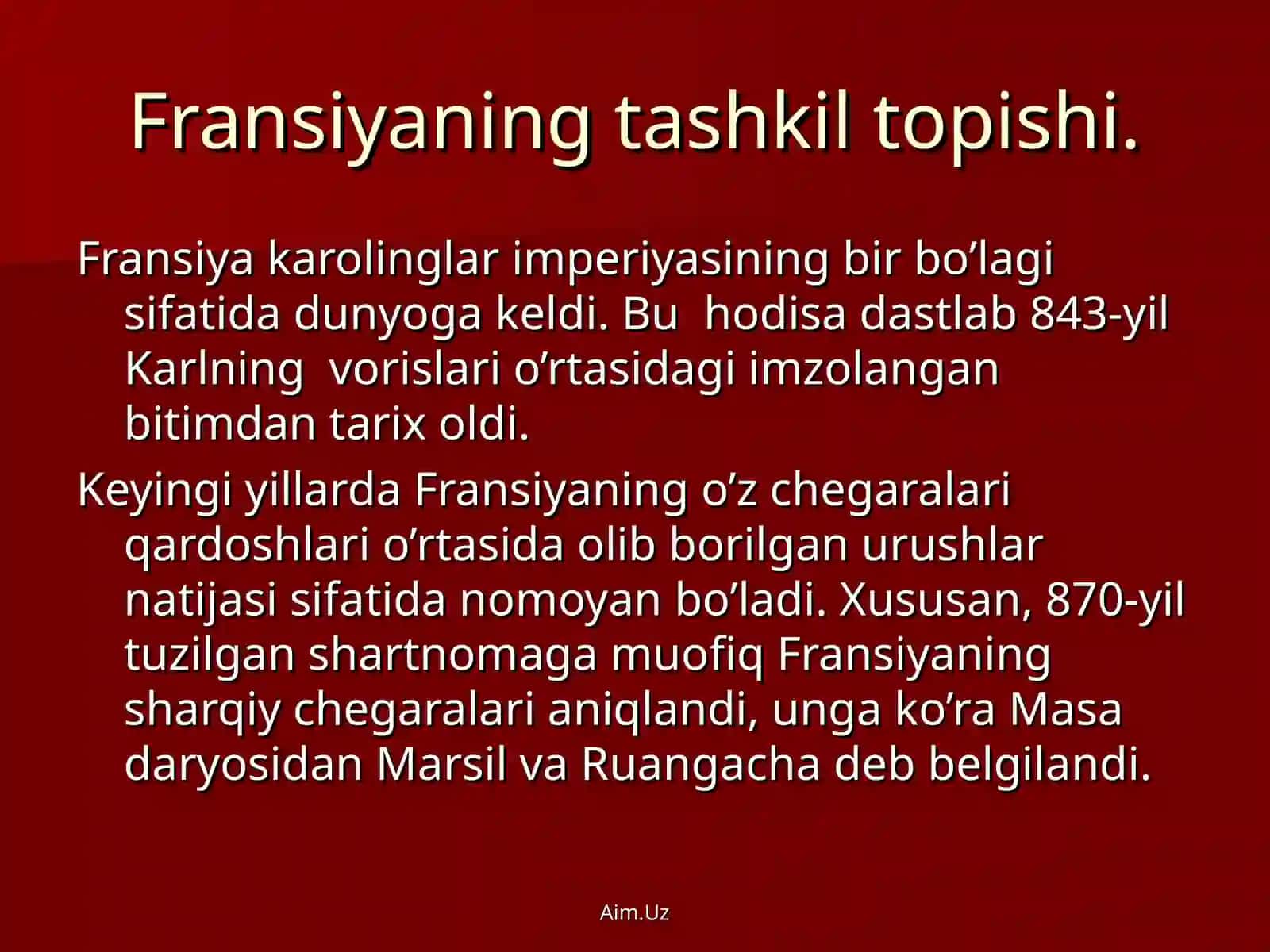 Fransiya IX-XI asrlarda 2