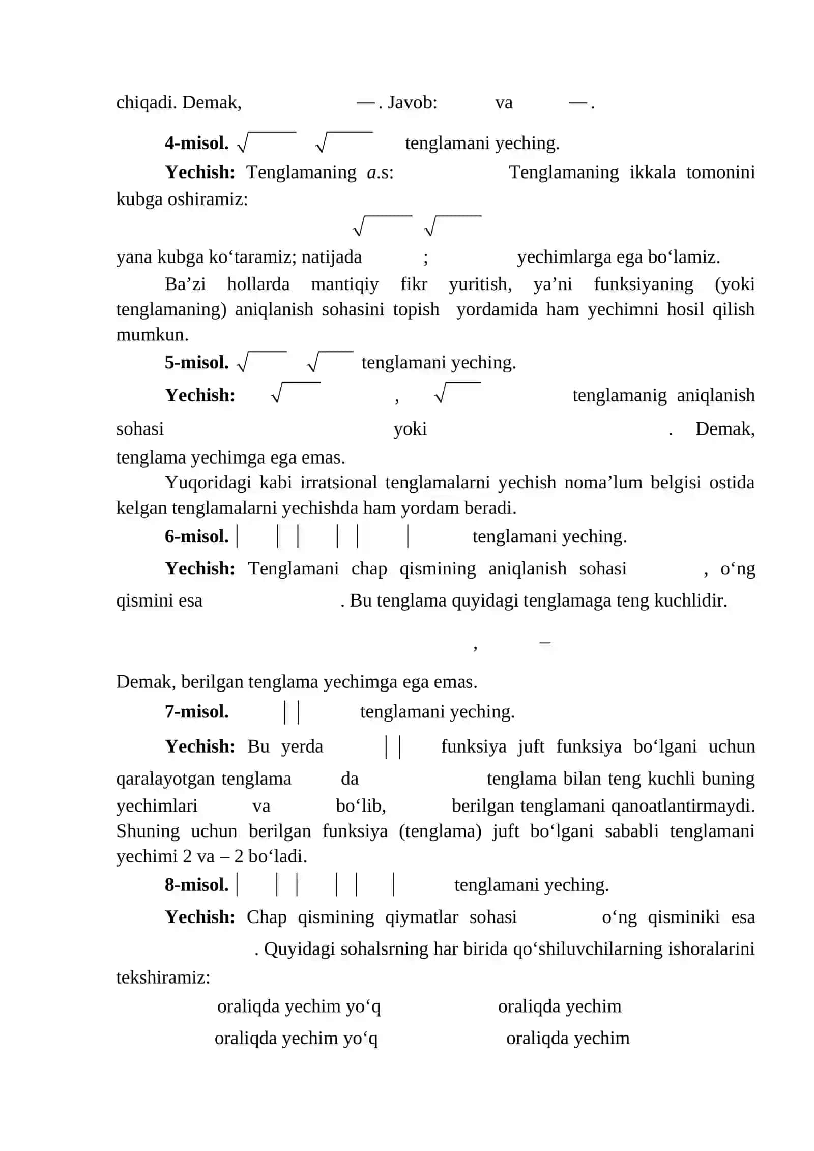 IRRATSIONAL TENGLAMA VA TENGSIZLIKLAR 2