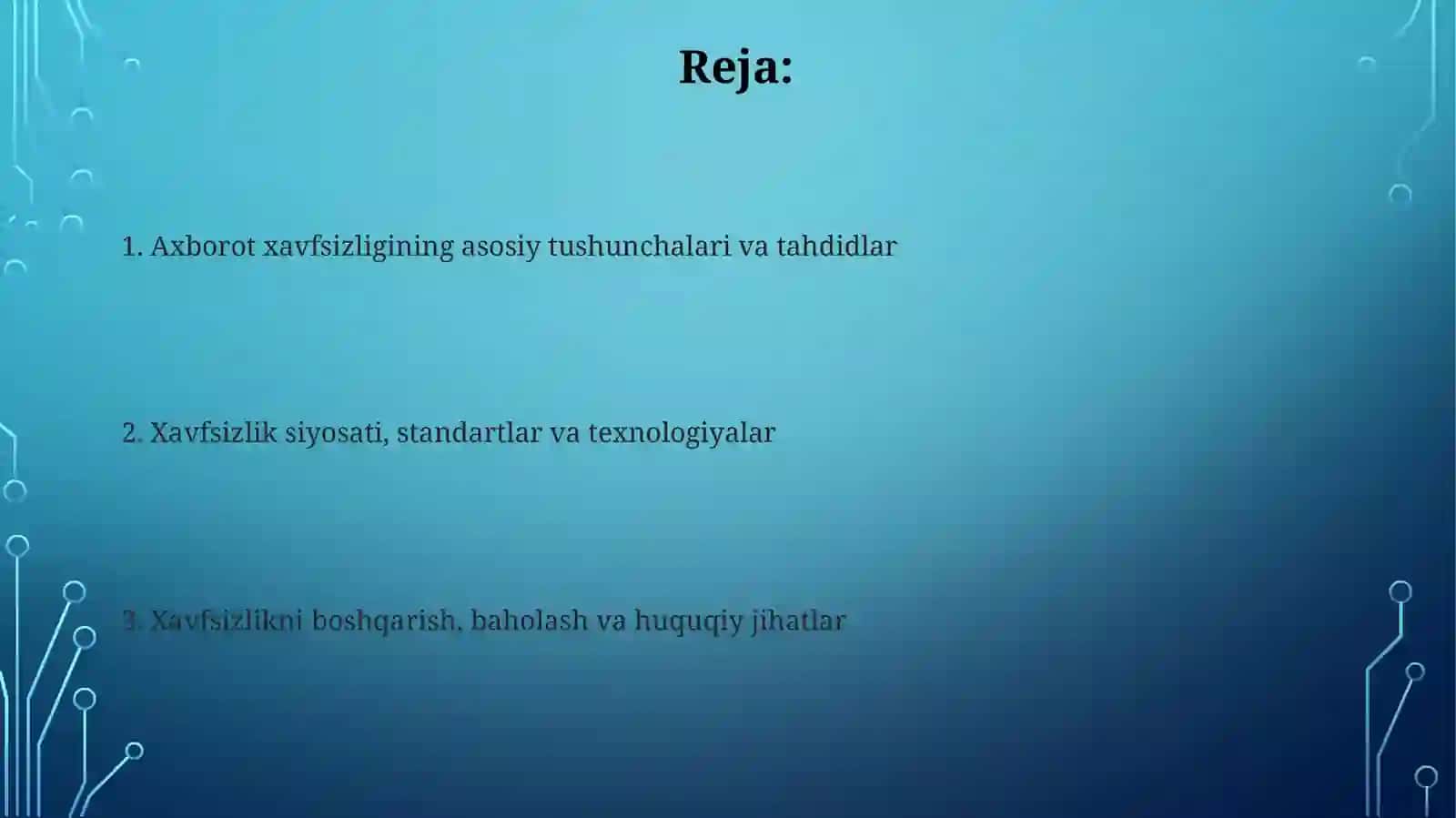 Axborot xavfsizligini taminlash masalalari 2
